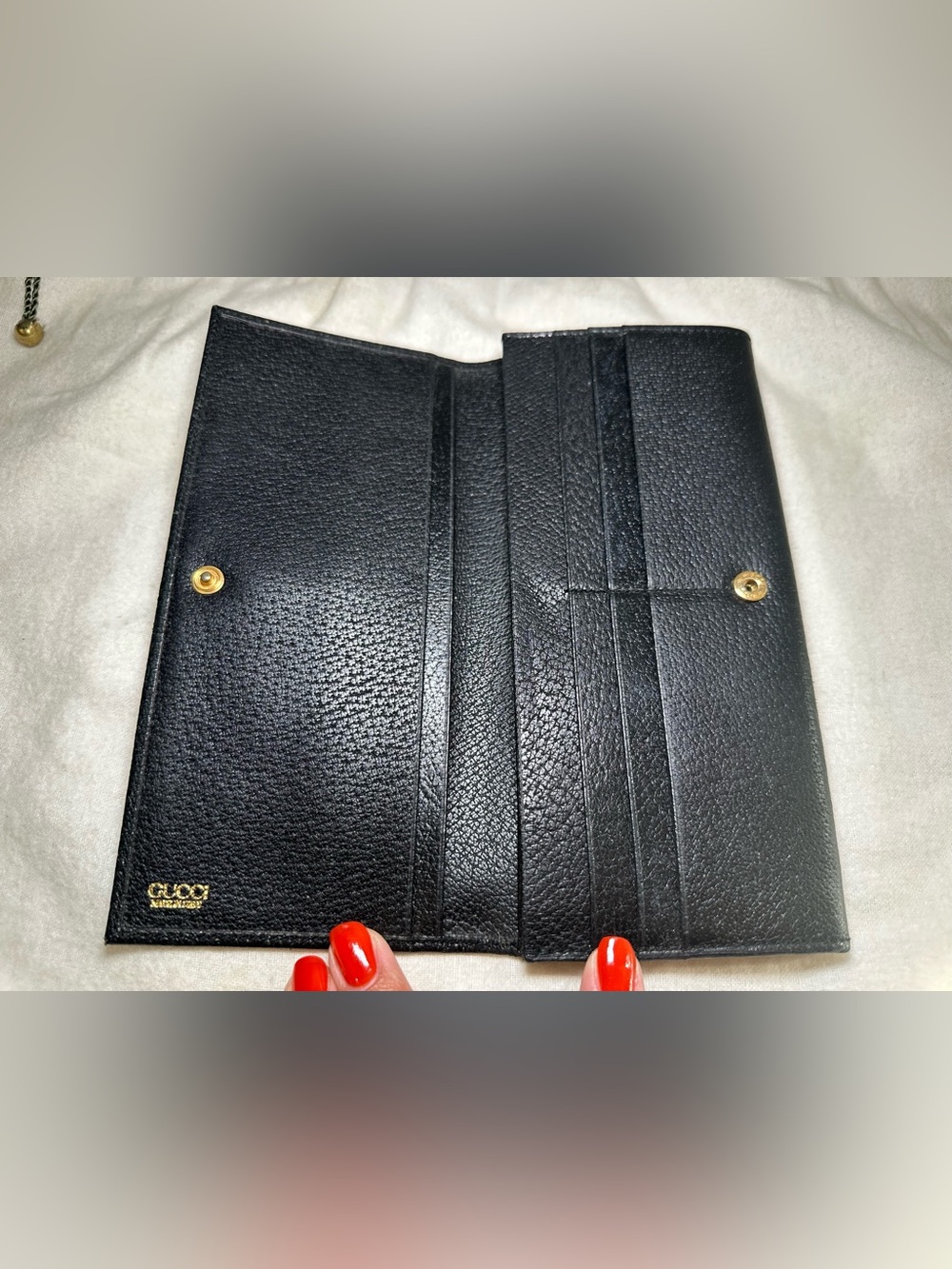 Vintage Gucci Black GG Canvas Leather Gold Buckle Shoulder Bag + Matching Wallet - Picture 12 of 16